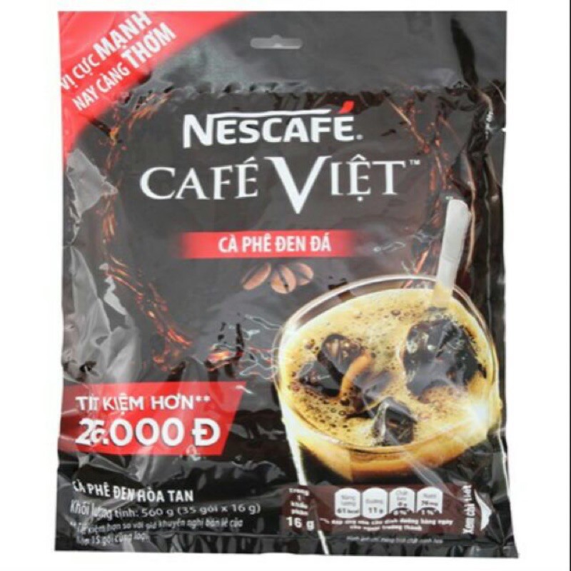 Cà phê đen đá Nest Việt túi 35 gói (16g/gói)
