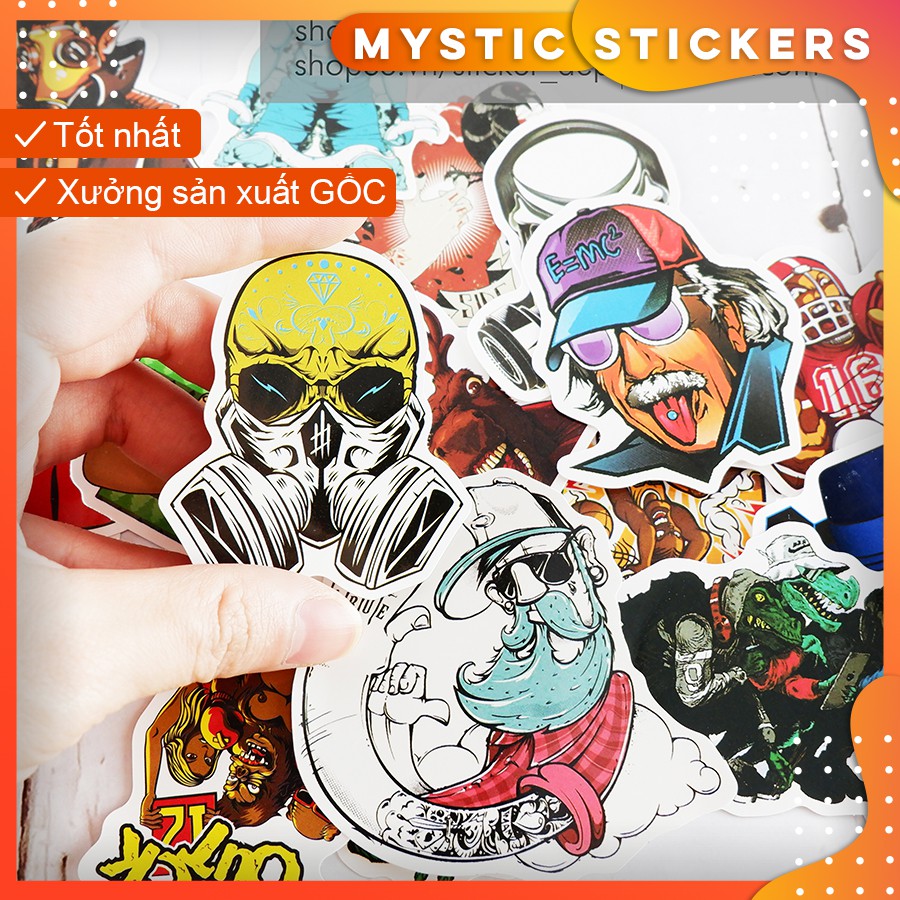 [SET TỔNG HỢP #4] 100 Sticker chống nước/ trang trí, set mix ,dán xe laptop mũ bảo hiểm vali...