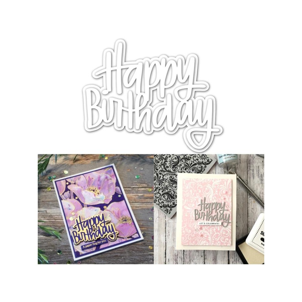 Khuôn cắt giấy kim loại tạo hình chữ Happy Birthday chất lượng cao