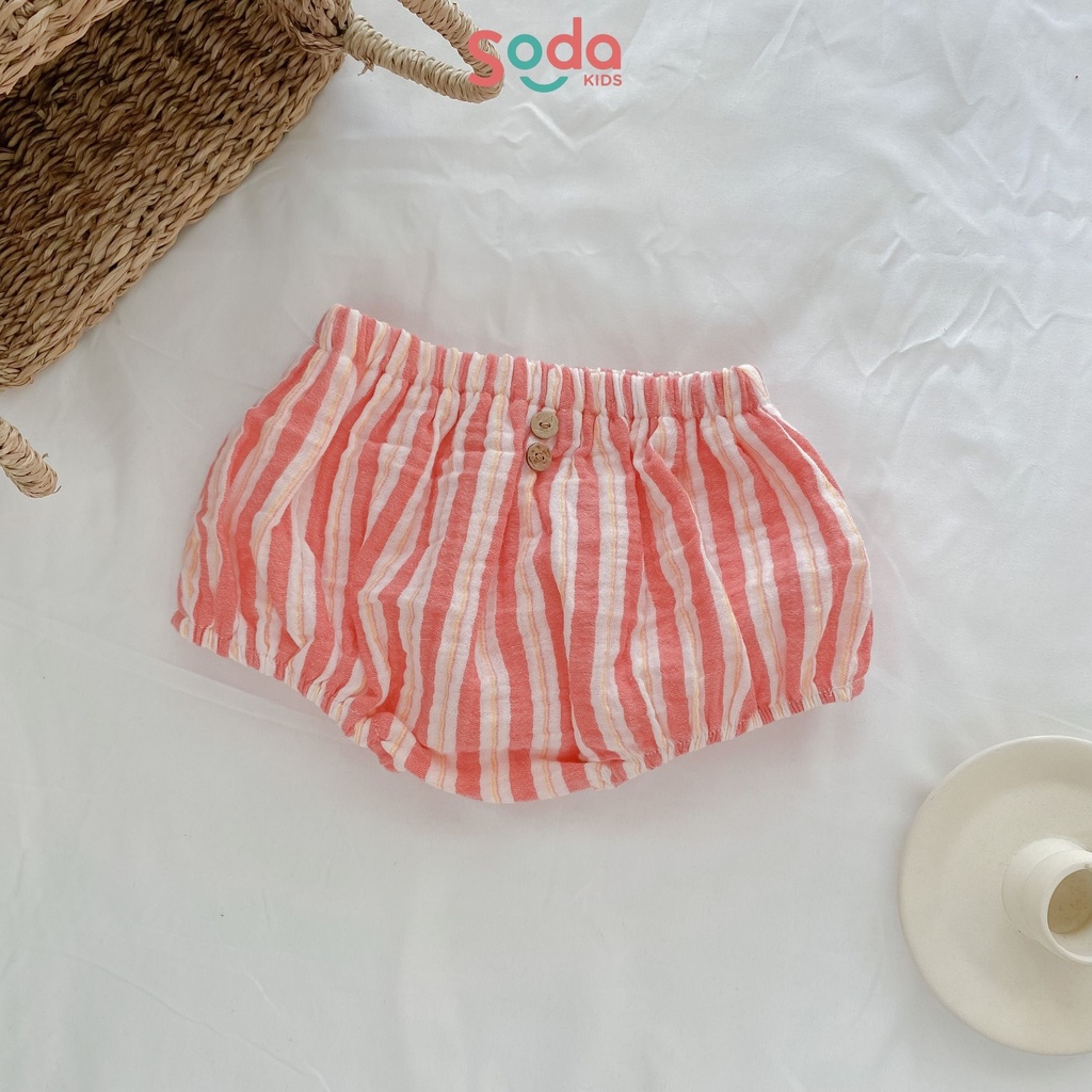 Quần bí cho bé SODA KIDS đính cúc chất liệu xô muslin mềm, mát
