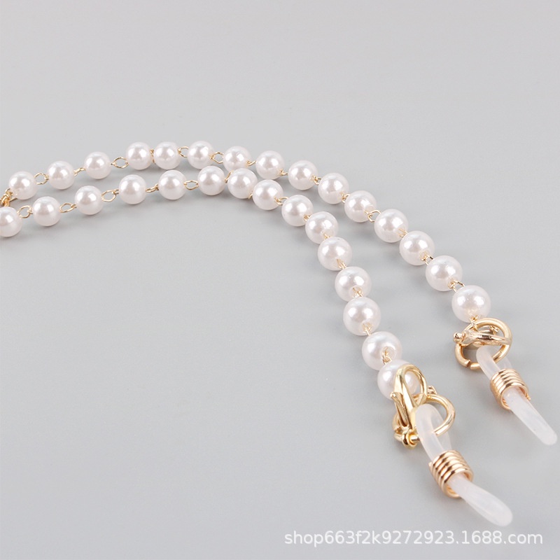 Dây đeo khẩu trang chuỗi hạt ngọc thủy tinh nhiều họa tiết sang chảnh KT6