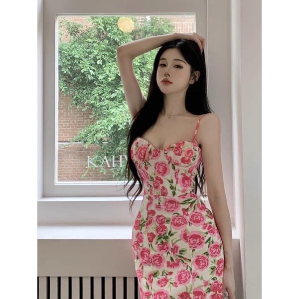 Váy hoa dây zara auth size S