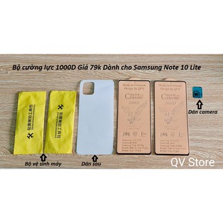Bộ Cường lực 1000D dẻo chống vân tay, sứt mép mẻ cạnh dành cho Samsung Note 10 lite