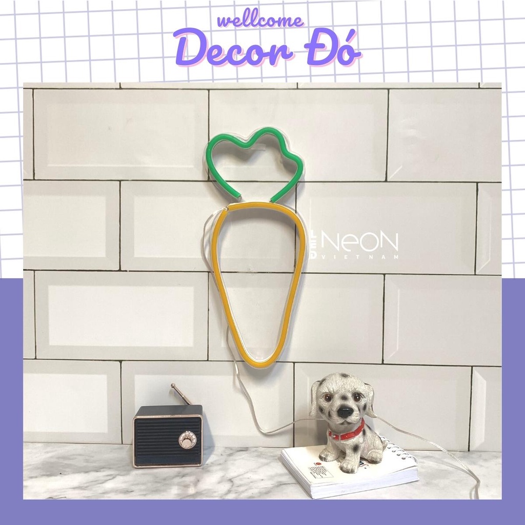 Đèn NeonSign | CỦ CAROT | Kích Thước 26x12cm | Quà Tặng Trang Trí Cực Chất , Siêu Sáng & Tiết Kiệm Điện Với Led 12v