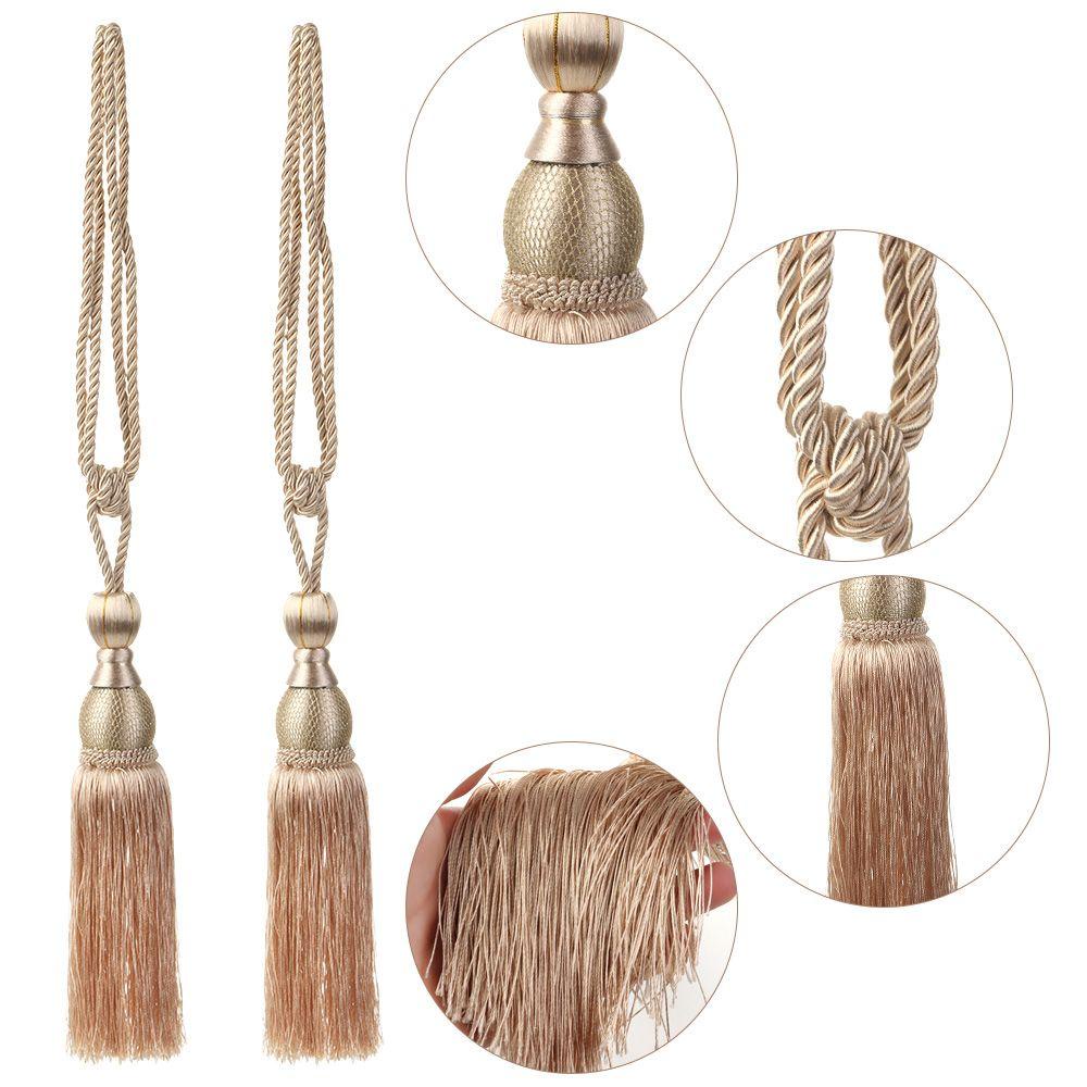 1 Cặp Dây Buộc Rèm Cửa Tua Rua Đơn Giản Kích Thước Lớn