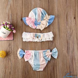 Bộ đồ bơi bikini 2 mảnh in hoa cho bé gái