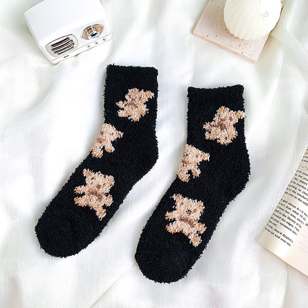 AROMA Vớ Ngủ Dày Dặn Họa Tiết Gấu Dễ Thương Cho Nữ