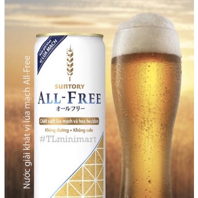 Thùng 24 Lon Nước Giải Khát Vị Lúa Mạch ALL-FREE (330ml/Lon)