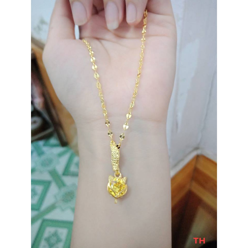 Dây chuyền hồ ly bạc ta xi vàng 18k đủ mầu