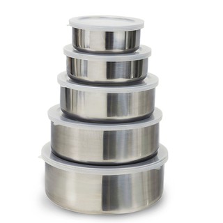 BỘ 5 BÁT INOX KÈM NẮP - Bộ lạnh 5 món