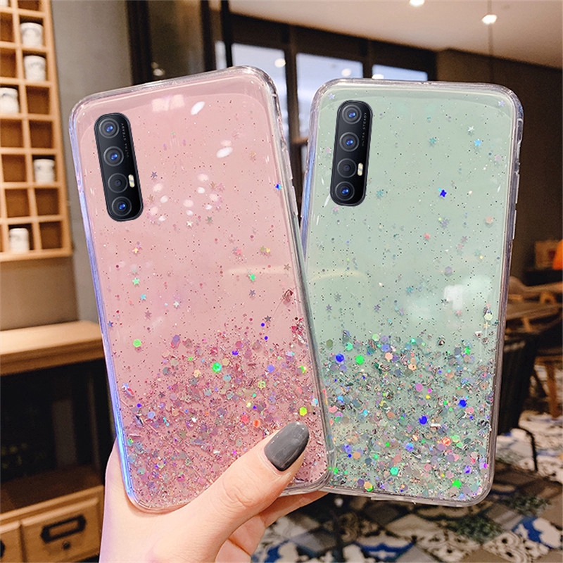 OPPO Reno 3 Pro Reno 2F 2Z Reno 2 Z ACE Reno 10X Zoom Case Silver Foil Bling Starry Sky Glitter Soft Silicon Phone Cover