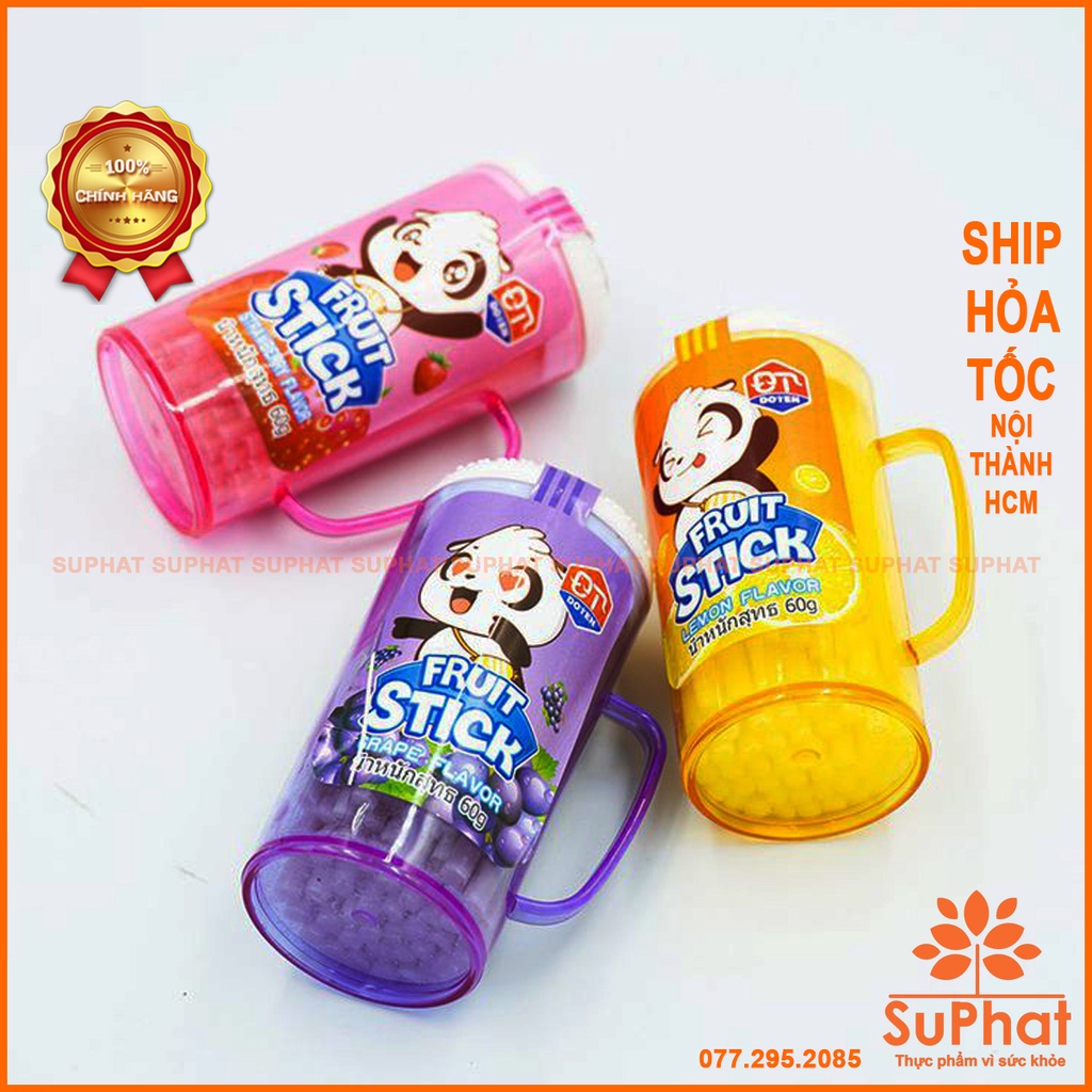 [3 vị] Kẹo tăm lạnh Candy Fruit Stick Thái Lan (dâu - nho - chanh)