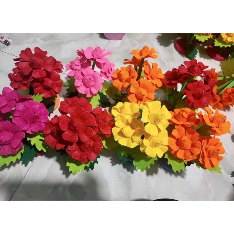 Khóm hoa/ bụi  hoa/ cây hoa chất liệu nỉ mầm non