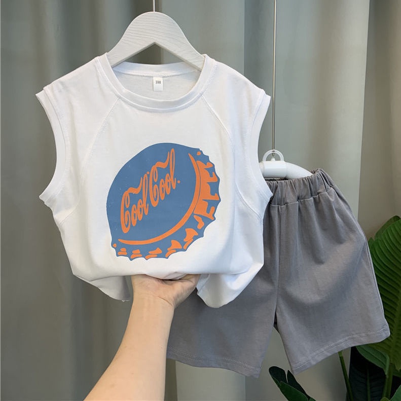 Set Đồ Mùa Hè 5 Món Gồm Áo Ba Lỗ In Họa Tiết Thời Trang Cho Bé Trai