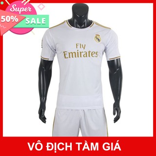 Bộ Quần Áo Bóng Đá Câu Lạc Bộ Real Madrid màu trắng mùa giải 2019 2020
