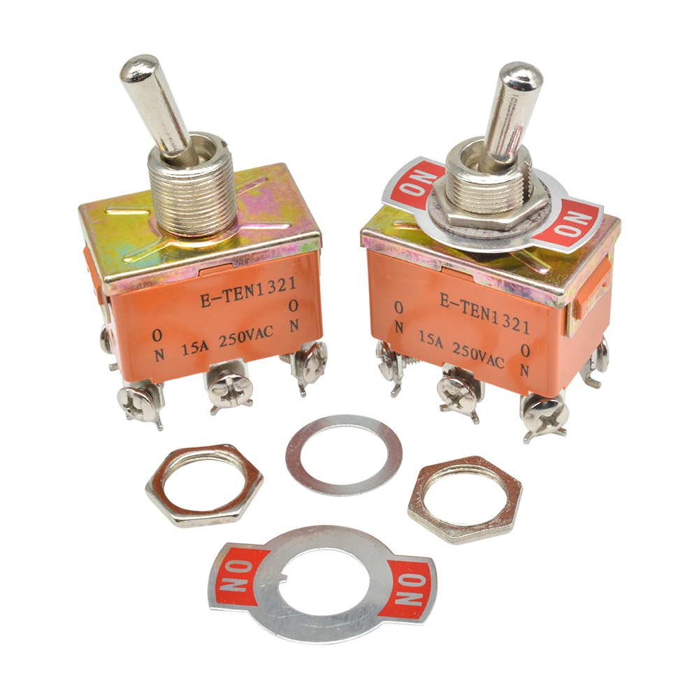 Công tắc PCBFUN nút E-TEN1321 31*19.8MM-cam 6 chân 2 chắn - điểm tiếp xúc đồng 250V/15A cao cấp