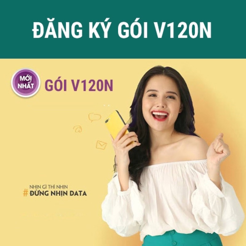 Sim 4G VIETTEL V120N miễn phí tháng đầu, DATA 120Gb/THÁNG - Miễn phí gọi nội mạng - 50 phút ngoại mạng