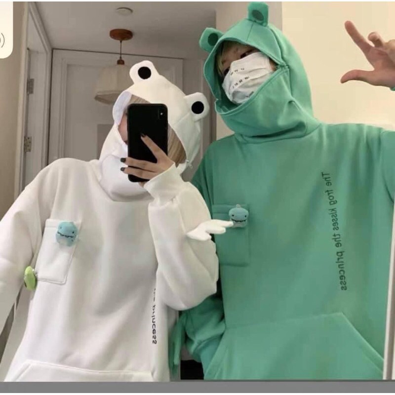 Áo Hoodie Ếch khoá mồm form thụng Unisex (ko kèm cài áo)