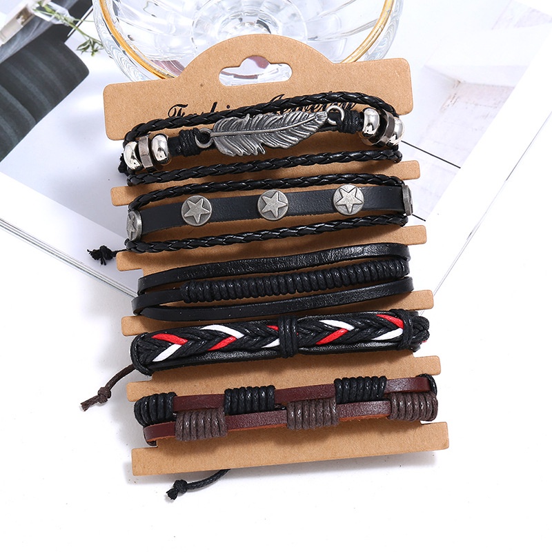 Vòng Tay Da Nhiều Lớp Vintage Cho Nam