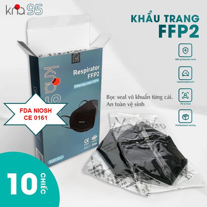Khẩu Trang N95 - FFP2 Cao Cấp KNA95 - Tiêu chuẩn chất lượng Châu âu, FDA Hoa Kỳ