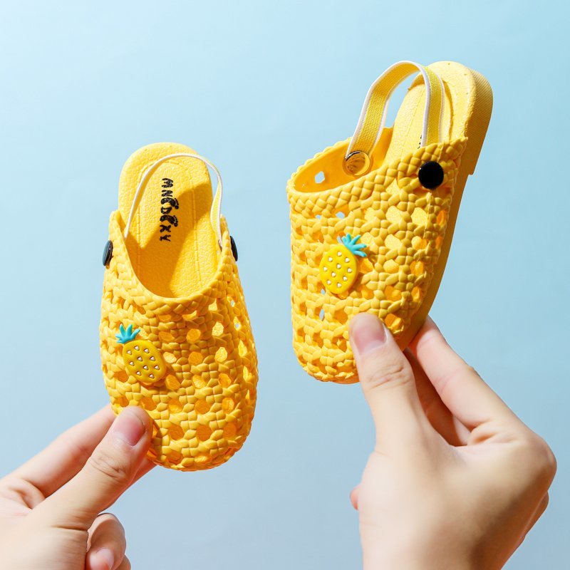 2 cách để mặc! Giày Chống Trượt Siêu Nhẹ Thoải Mái Họa Tiết Trái Cây Đáng Yêu Cho Bé 2-8 Tuổi
