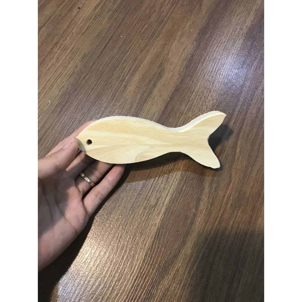 Cá gỗ decor, chưa tô màu  trang trí nhà cửa, đồ chơi an toàn sáng tạo