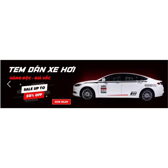 Bộ 02 tem dán sườn xe WRC-911 phong cách thể thao