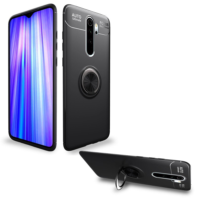 Ốp Điện Thoại Silicon Dẻo Kèm Giá Đỡ Nhẫn Từ Tính Gắn Xe Hơi Cho Xiaomi Redmi Note 9 8 7 6 Pro Max 9s 7s