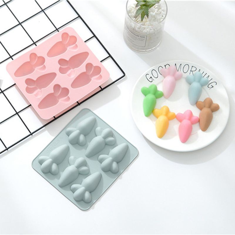 Khuôn Silicone Làm Bánh / Xà Phòng / Bánh Quy Hình Cà Rốt Phục Sinh Diy