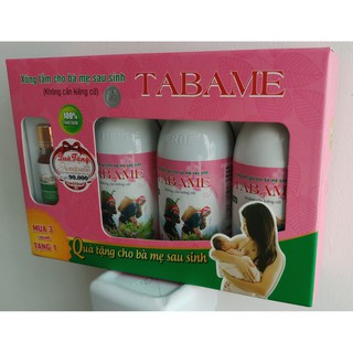 Bộ 3 Chai nước xông tắm cho mẹ sau sinh Tabame 250ml Tặng 1 chai Xongbame 10ml