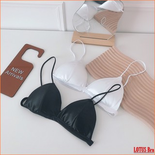 Áo Bra bralette Satin đệm mỏng cúp ngực tam giác nhỏ xinh sexy có móc cài sau và dây quai điều chỉnh_Bra50