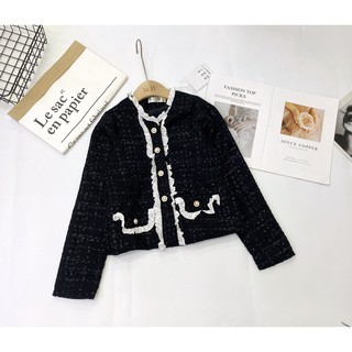 Áo dạ tweed tone ĐEN