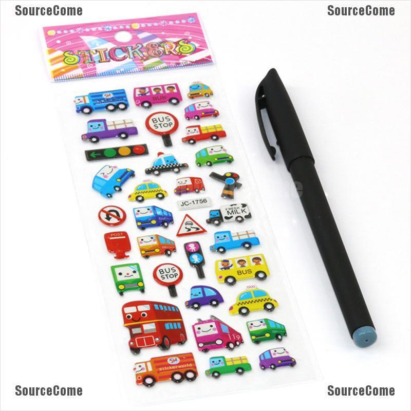 Set 5 Tấm Sticker Dán Trang Trí Sổ Lưu Niệm Hình Hoạt Hình Dễ Thương Cho Bé