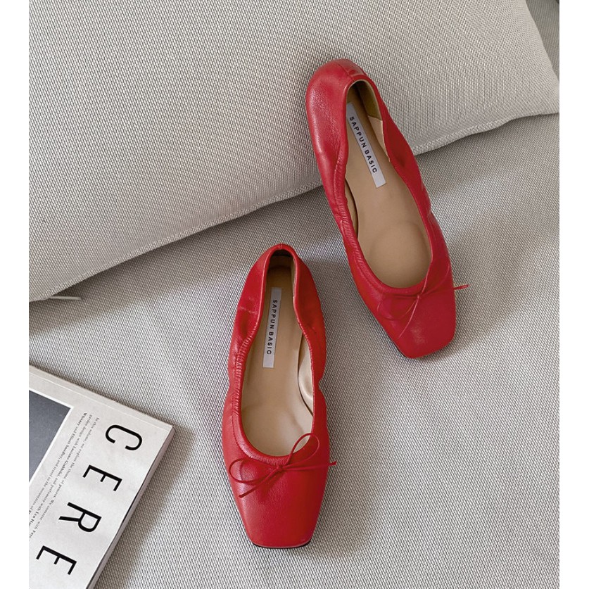 Giày búp bê mũi vuông nơ Sappun Radelli Ribbon Flats