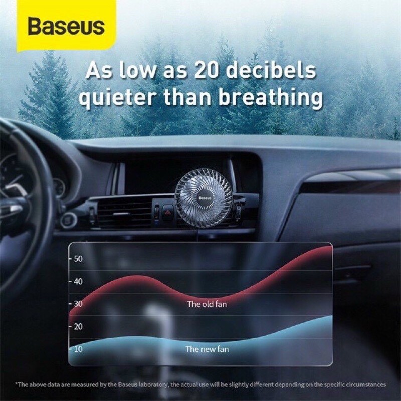Quạt mini Baseus 3 chế độ xoay 360 độ, kẹp cửa gió điều hoà