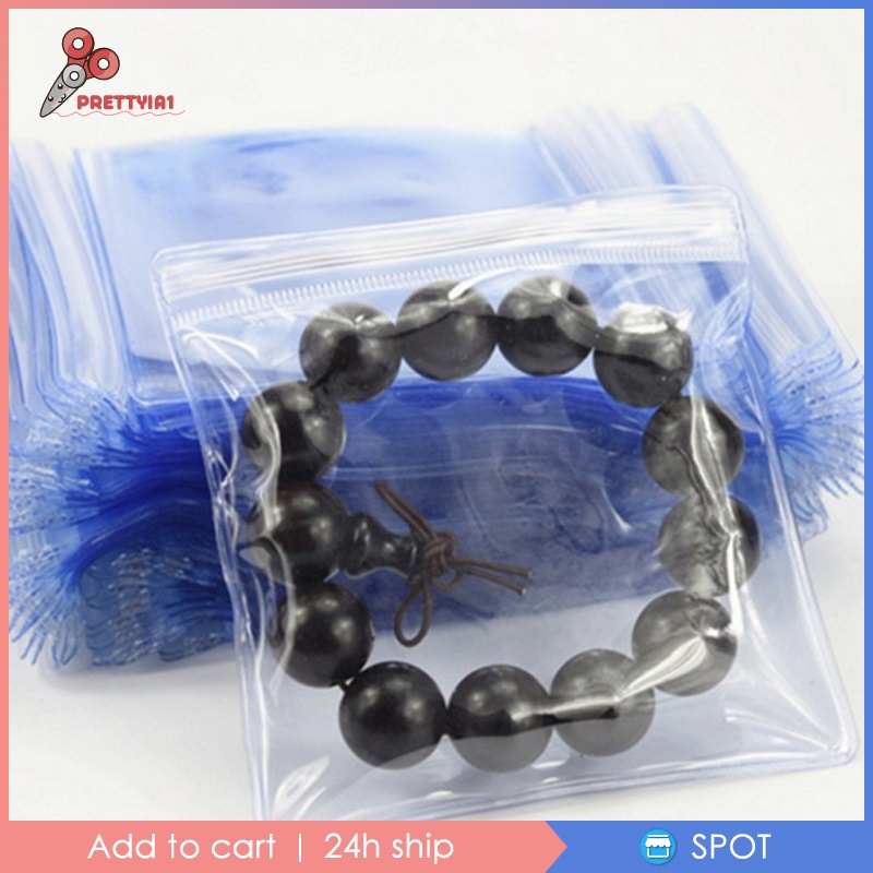 [Prettyia1] 100 Túi Zip Trong Suốt Có Thể Đóng Lại Dùng Đựng Trang Sức