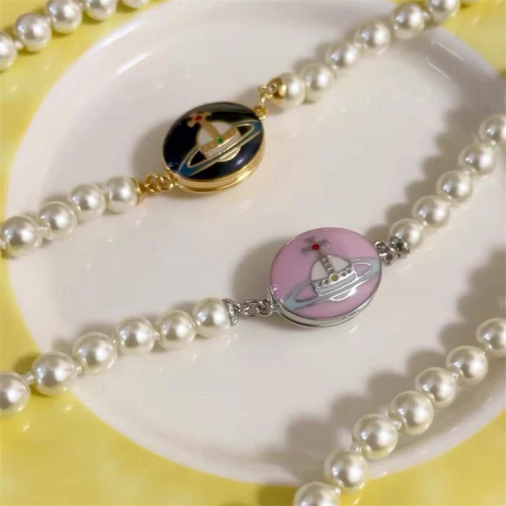 Vòng cổ Mặt Hình Hành Tinh Phối Ngọc Trai Thời Trang Xinh Xắn Cho Nữ