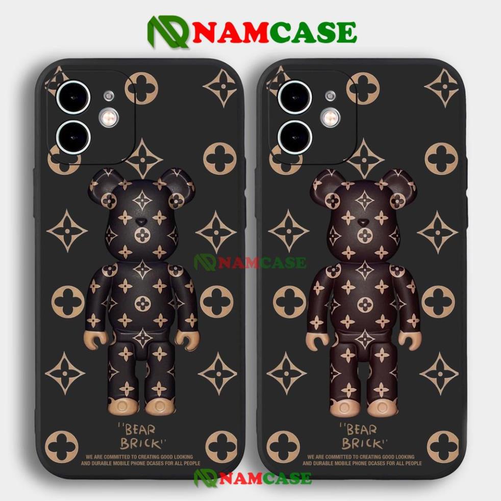 Ốp lưng iPhone Gấu Beabrick cạnh viền vuông silicon mềm dẻo cho iphone 6/6s/7/8/X/XS/XR/11/12/13 Pro Plus Max cute