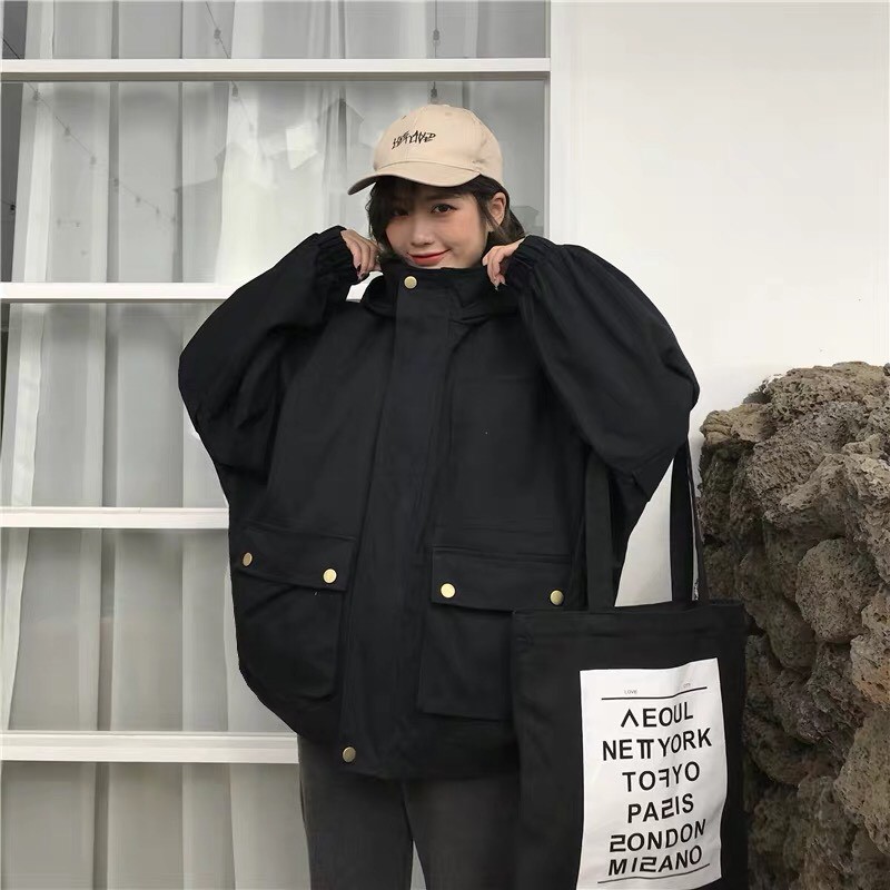 Áo khoác kaki form rộng unisex túi hộp Trơn, nam nữ ulzzang Wind thu đông | BigBuy360 - bigbuy360.vn