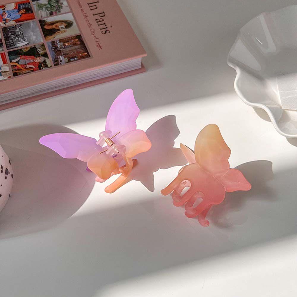 Kẹp Tóc Cá Mập Bằng Acrylic Nhám Màu Sắc Gradient Sáng Tạo WMES15H Dành Cho Bạn Gái