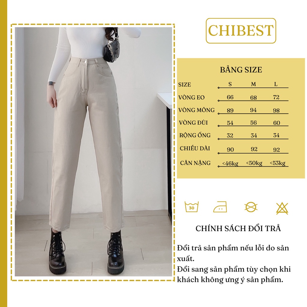 Quần baggy nữ quần baggy kaki trơn baggy lưng cao CHIBEST QKT003