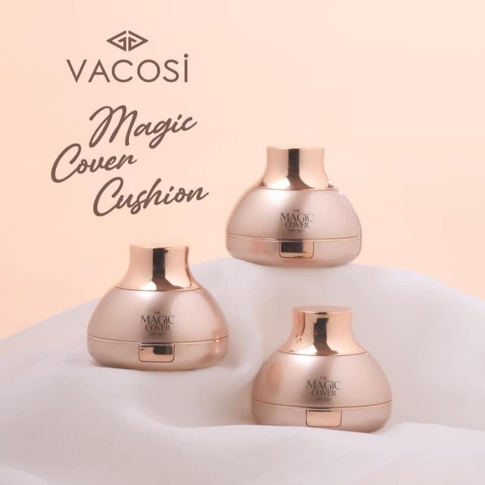 Tặng kèm 1 lõi] Phấn Nước Kiềm Dầu, Che Khuyết Điểm Vacosi Magic Cover Cushion SPF50++ 13g