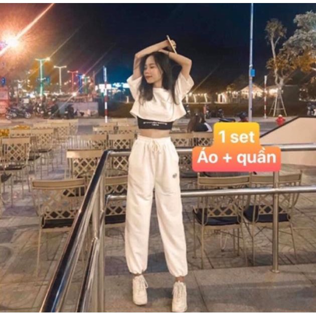 Sét croptop quần bom buni