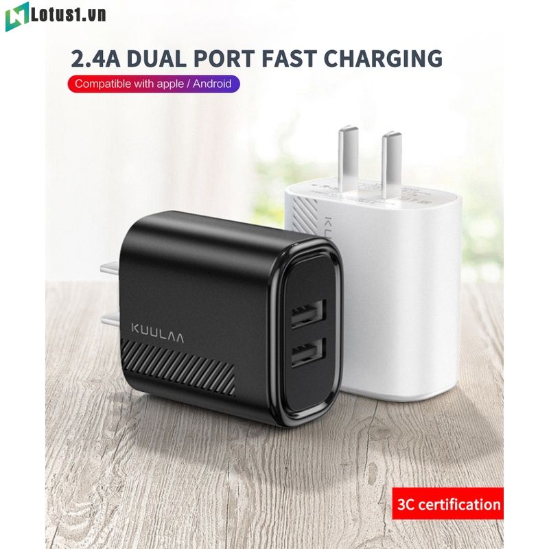 KUULAA OPPO Đế sạc điện thoại KUULAAA 2.4A USB cho iPhone 11 Pro. Redmi Note 7 Sung S10 11 Pro Redmi 9 Samsung Lotus 1.vn