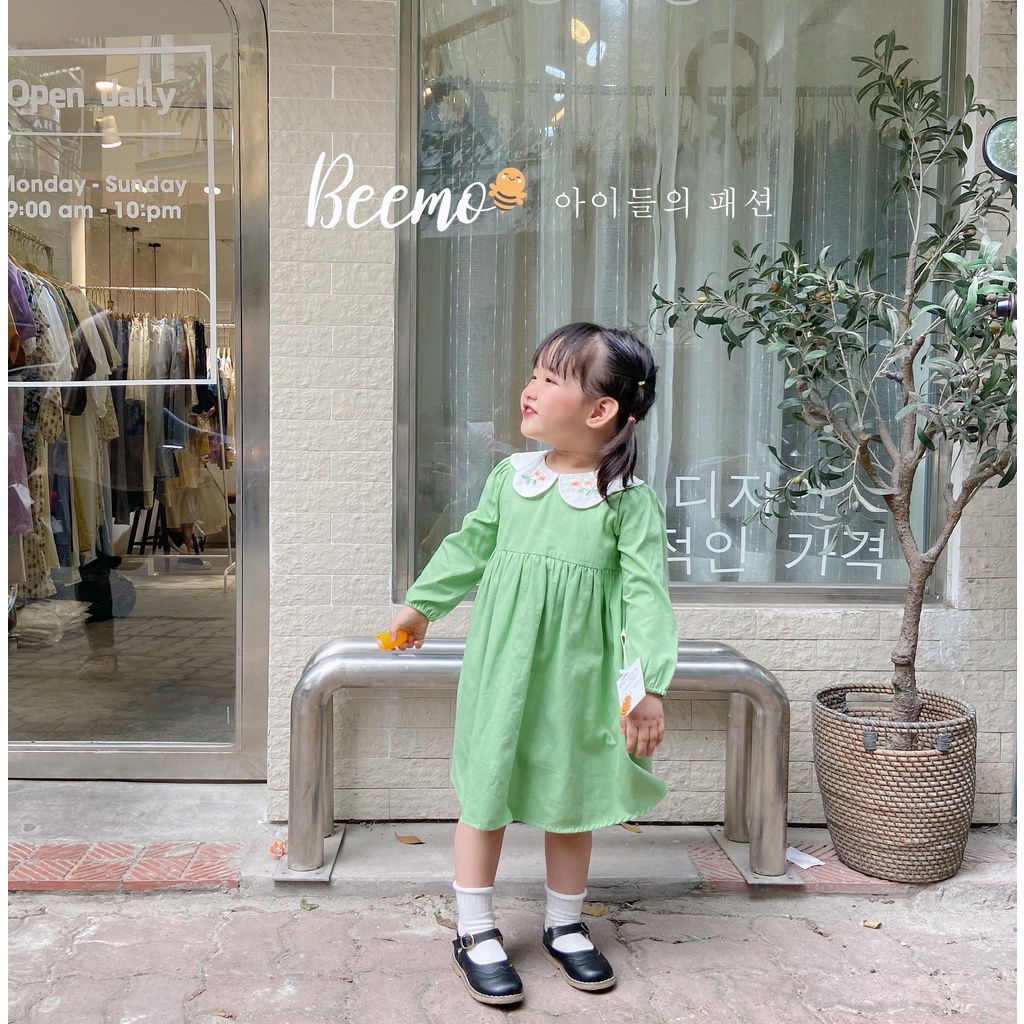 Váy babydoll bé gái Hàn Quốc 3 màu dễ thương Beemo 21V017