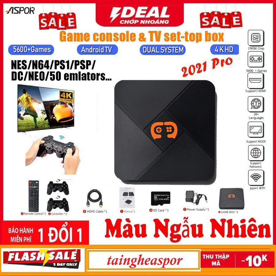 Máy Chơi Game Cầm Tay Điện Tử 4 Nút HDMI Không Dây Tích Hợp Hơn 5600+ Trò Chơi Cho PSP / PS1 / FC / NES / N64