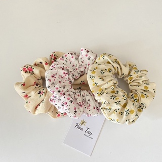 Dây buộc tóc Scrunchies vải thô hoa nhí HOATAY