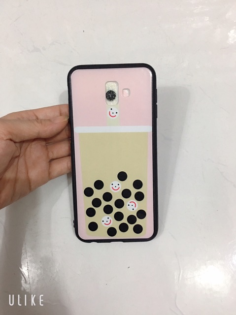 Ốp lưng sam sung J6+,J6 Plus hình hộp kem nền hồng