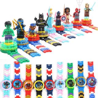 Kids Cartoon Whirling Minifigures Building Blocks Watch Toys DIY Educational Toys Gifts