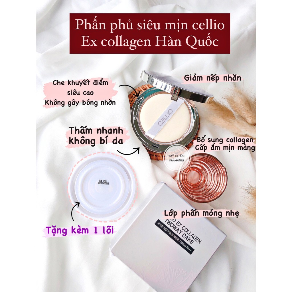 Phấn phủ siêu min CELLIO EX hộp trắng